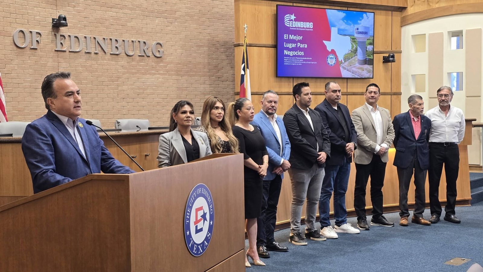 CAMCOIN members at an economic development event at Edinburg City Hall